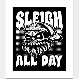 Skull Santa Sleigh All Day Posters and Art